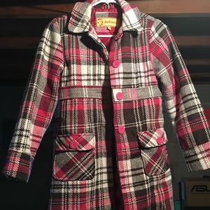 Pink plaid pea coat